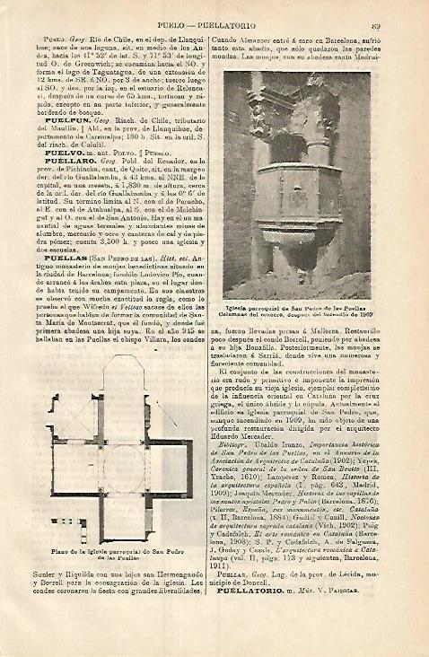 LAMINA ESPASA 3688: Iglesia de San Pere de les Puelles Barcelona