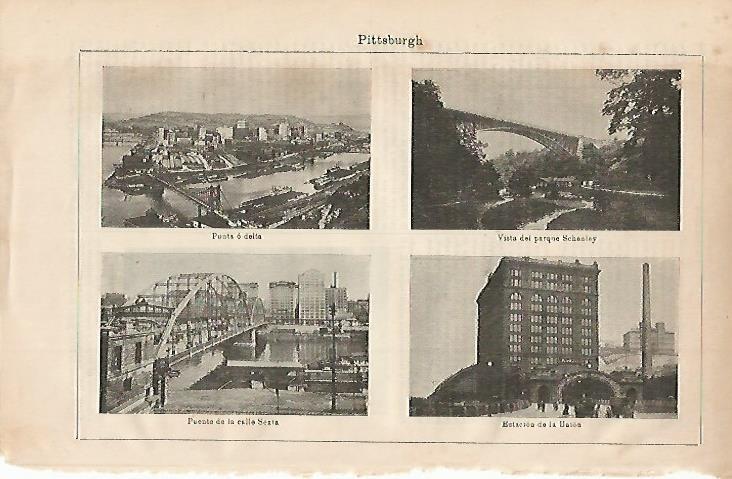 LAMINA ESPASA 3258: Vistas de Pittsburg Estados Unidos