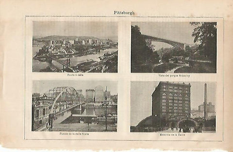 LAMINA ESPASA 3258: Vistas de Pittsburg Estados Unidos