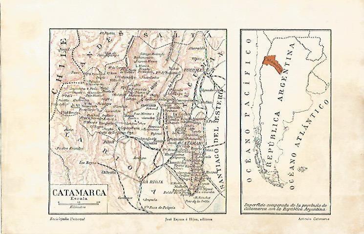 LAMINA ESPASA 3012: Mapa de Catamarca Argentina