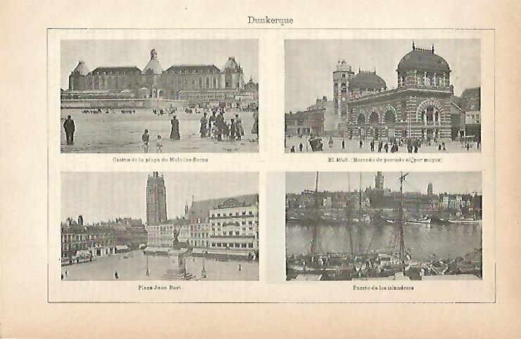 LAMINA ESPASA 3177: Vistas de Dunquerque Francia