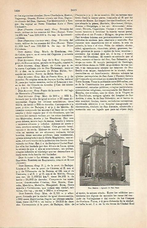 LAMINA ESPASA 3113: Iglesia de San Juan en Don Benito Badajoz