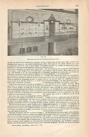 LAMINA ESPASA 3081: Vista exterior dal cuadro de distribucion de una central electrica
