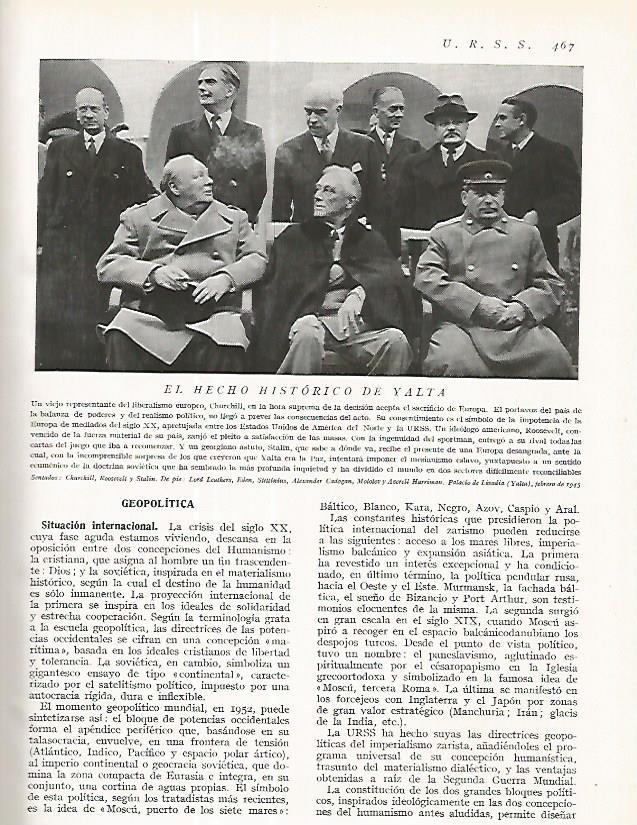 LAMINA 3288: URSS. Churchill Roosvelt y stanlin en el Palacio de Livadia febrero de 1945 