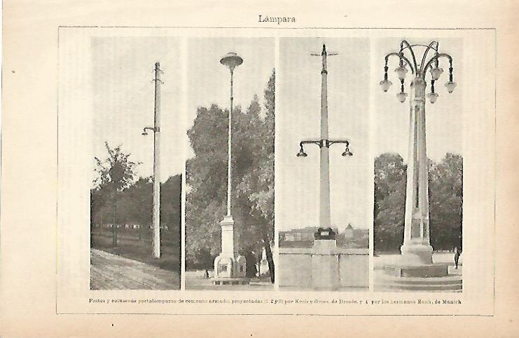 LAMINA ESPASA 8957: Postes y farolas de Kreis y Gros y de Rank