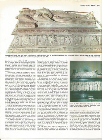 LAMINA MONITOR 0193: MAUSOLEO DEL OBISPO LUIS OSORIO Y ACUÑA. TUMBA DE FELIPE EL ATREVIDO DE BORGOÑA
