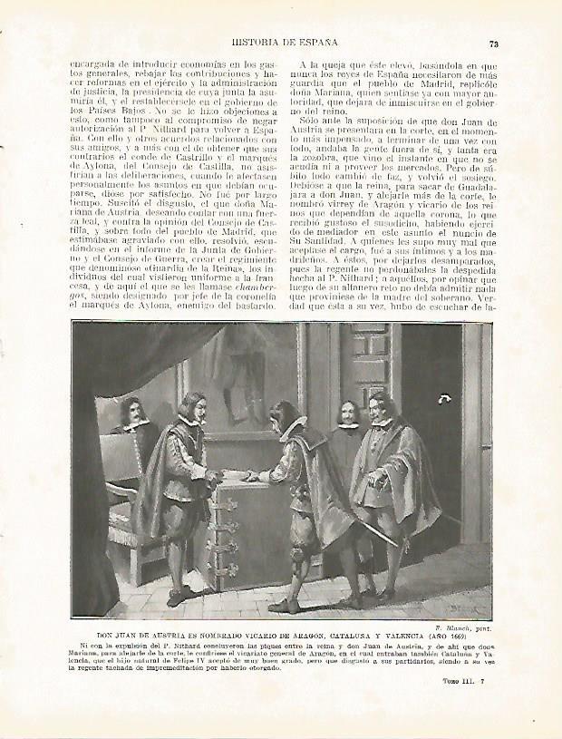 LAMINA 4312: Juan de Austria es nombrado vicario de Aragon cataluña y Valencia en 1669