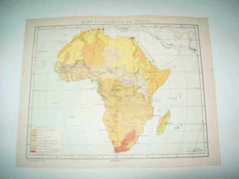 LAMINA ESPASA 15365: Mapa etnografico de Africa