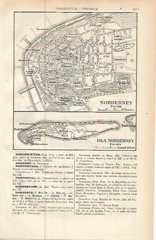 LAMINA ESPASA Alemania 9540: Plano de Norderney Alemania