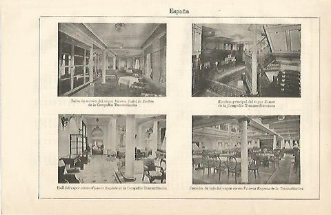 LAMINA ESPASA 10138: Interiores del Infanta Isabel de Borbon y del Victoria Eugenia