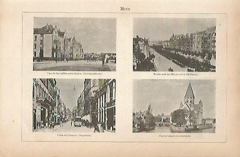 LAMINA ESPASA Alemania 17905: Calles de Metz Alemania