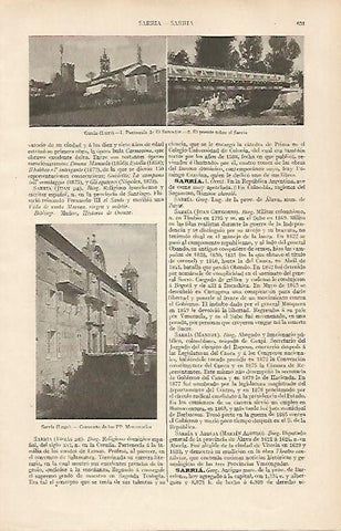 LAMINA ESPASA 19554: Vistas de Sarria Lugo
