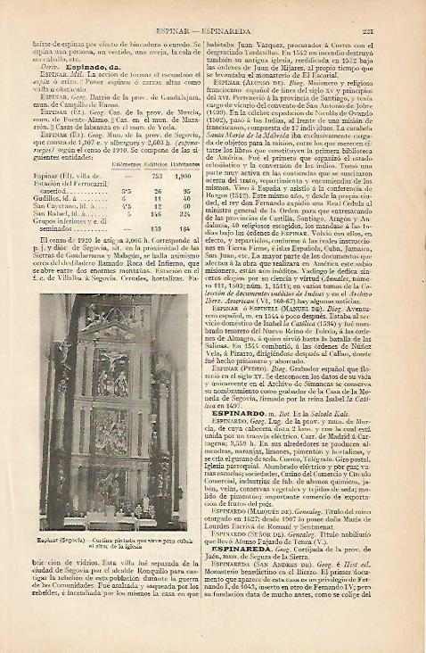 LAMINA ESPASA 8004: Iglesia de Espinar Segovia