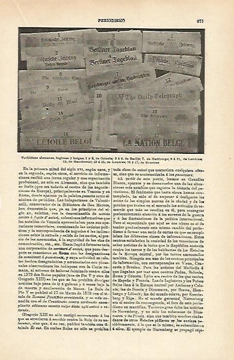 LAMINA ESPASA Alemania 15757: Periodicos de Alemania Inglaterra y Belgica