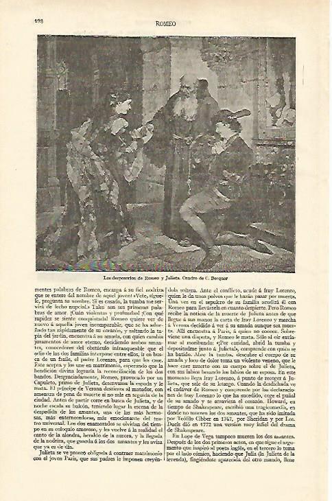 LAMINA ESPASA 16907: Los desposorios de Romeo y Julieta por Becquer