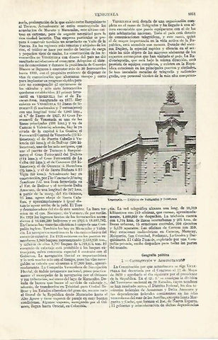 LAMINA ESPASA 17489: Telegrafos y Telefonos en Venezuela