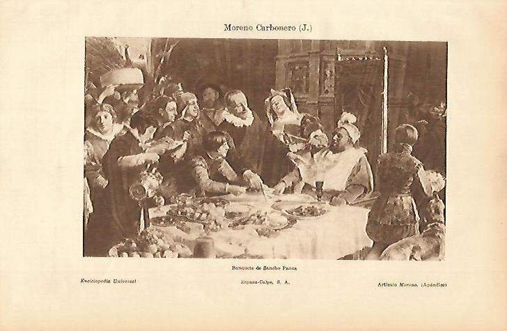 LAMINA ESPASA 4931: Banquete de Sancho Panza por Moreno Carbonero