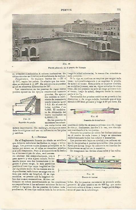 LAMINA ESPASA 23035: Puente giratorio en el puerto de Tarento