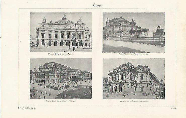 LAMINA ESPASA 21419: Opeera de Paris Dresde Viena y Budapest