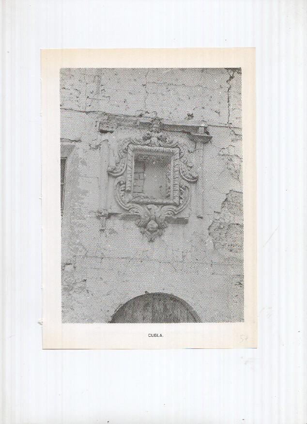 Historia de Aragon: lamina numero 057: Cubla (escudo heraldico) y Curbe (Iglesia)