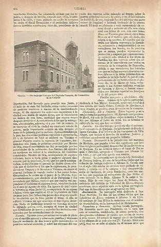 LAMINA ESPASA 4135: Vitoria. Fachada del colegio del Sagrado Corazon