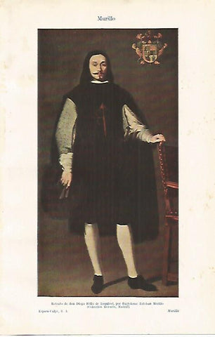 LAMINA ESPASA 24555: Retrato de Don Diego Felix de Esquivel por Murillo