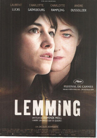 Poster de pelicula: Lemming. Un film de Dominik Moll. Laurent Lucas, Charlotte Gainsbourg, Charlotte Rampling, Andre Dussollier