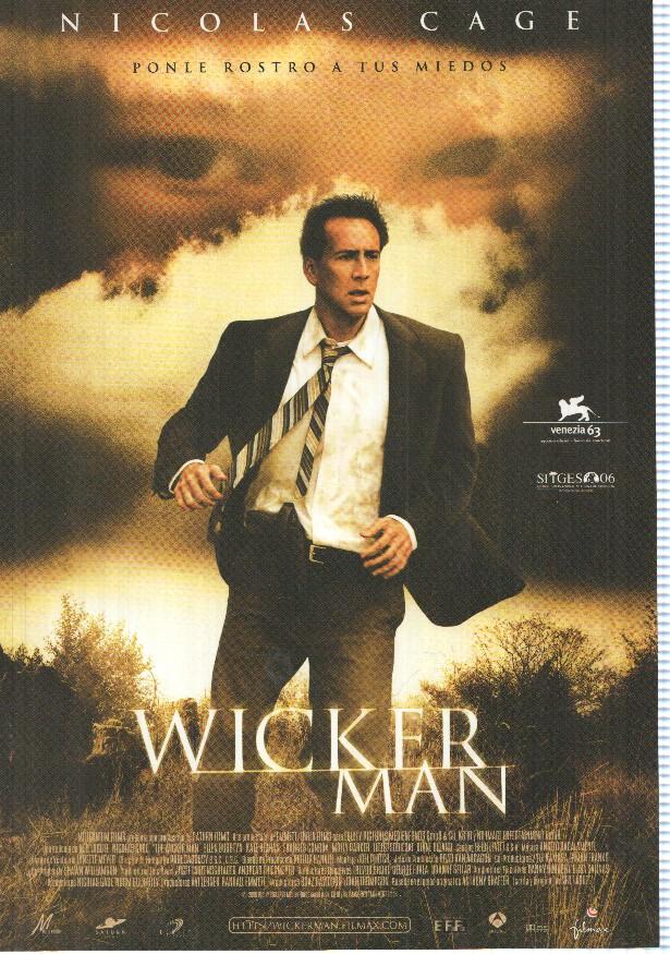 Poster de pelicula: Wicker Man. Nicolas Cage. Venezia 63. Sitges 06