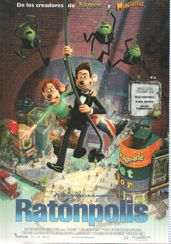Poster de pelicula: Ratonpolis. De los creadores de Shrek y Madagascar, con las voces de Fele Martinez, Maria Esteve, Javier Gurruchaga