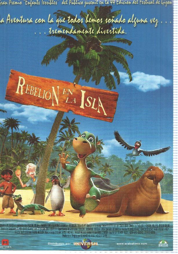 Poster pelicula animacion: Rebelion en la Isla. Producida y dirigida por Reinhard Kloos, Holger Tappe