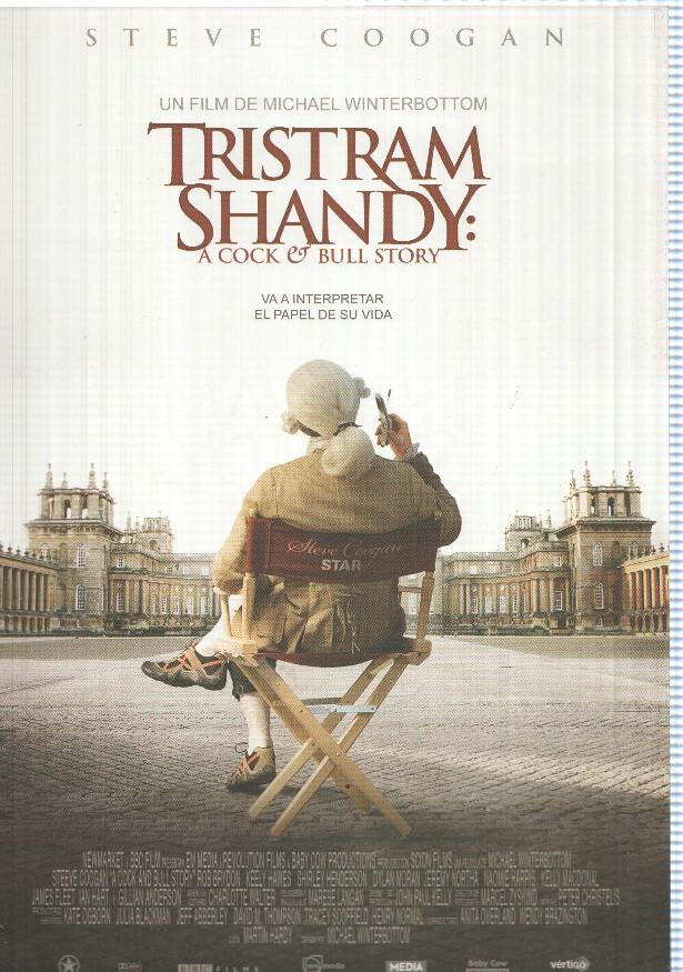 Poster de pelicula: Tristram Shandy, a cock bull story. Dirigida por Michael Winterbottom. Steve Coogan, Bob Brydon, Keeley Hawes