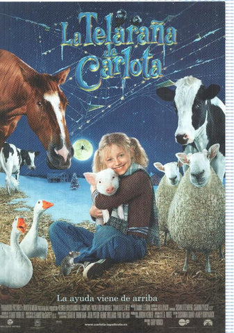 Poster pelicula: La Telaraña de Carlota. Dirigida por Gary Winick. Dakota Fanning, Beau Bridges, Kevin Anderson