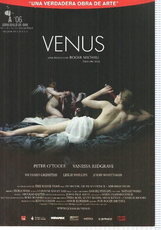 Poster de pelicula: Venus. de Roger Michell. Peter Otoole, Vanessa Redgrave, Richard Griffiths