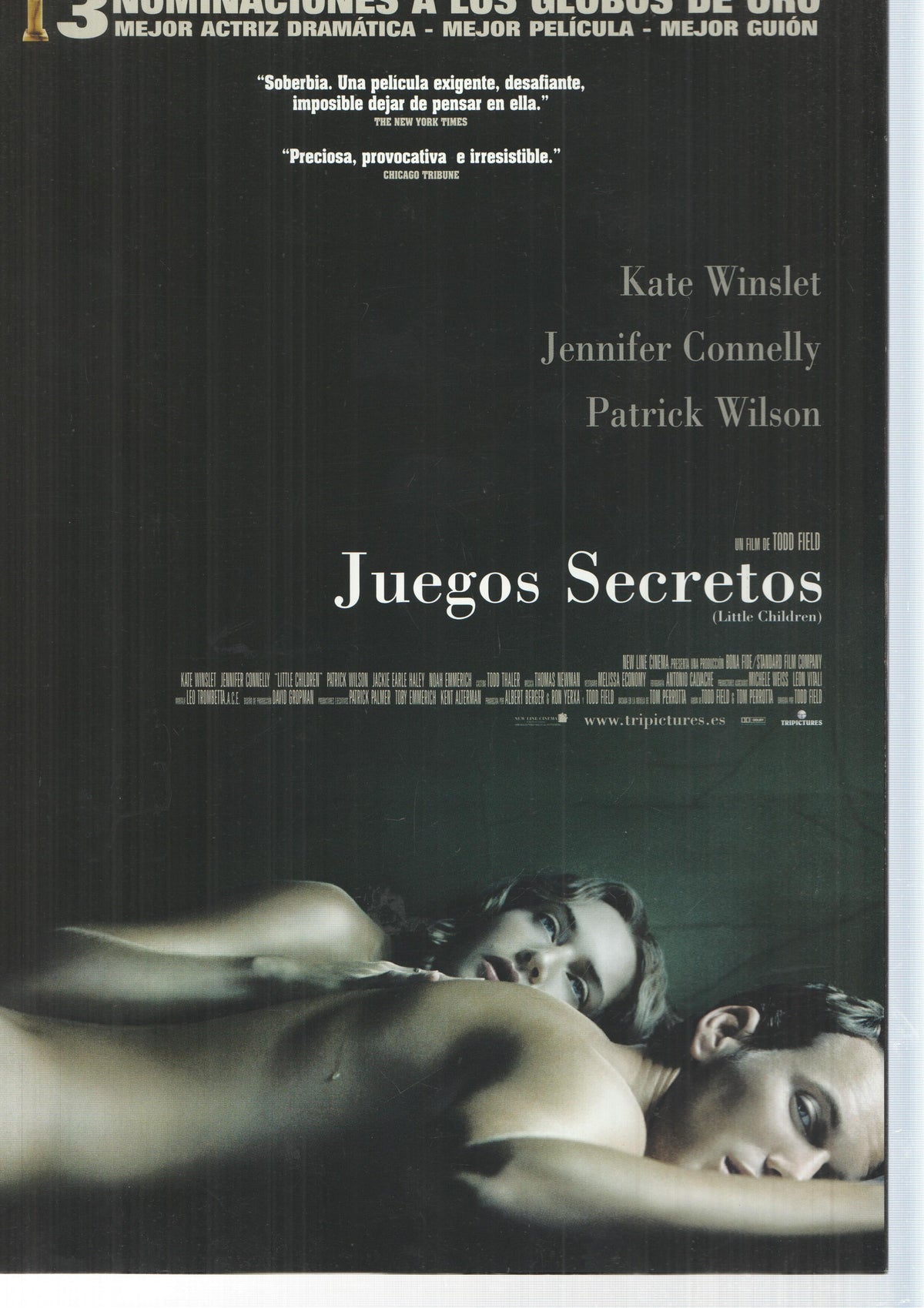 Poster de pelicula: Juegos secretos. Un film de Todd Field. Kate Winslet, Jennifer Connely, Patrick Wilson