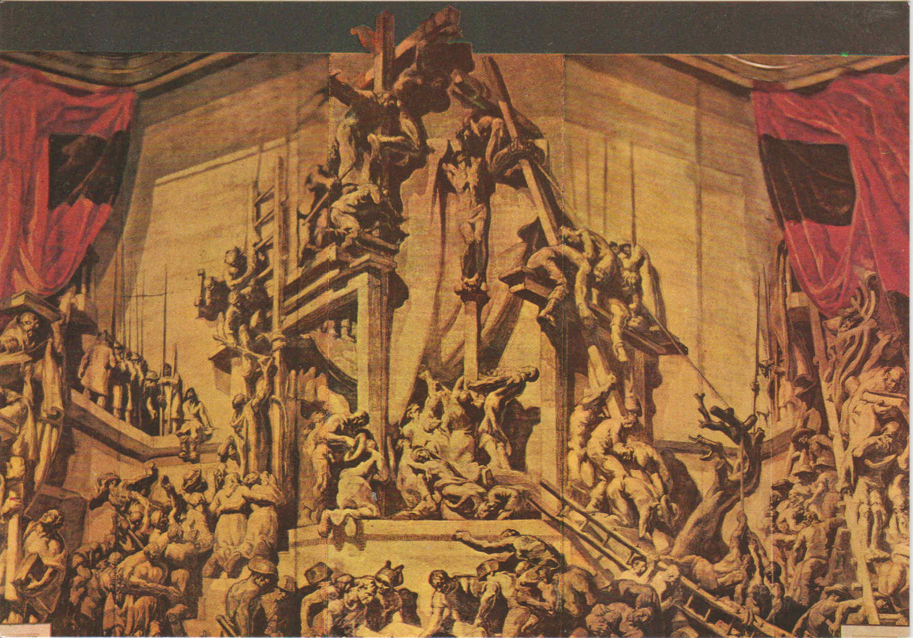 POSTAL 62541 : La Crucificion. Vich Catedral. España