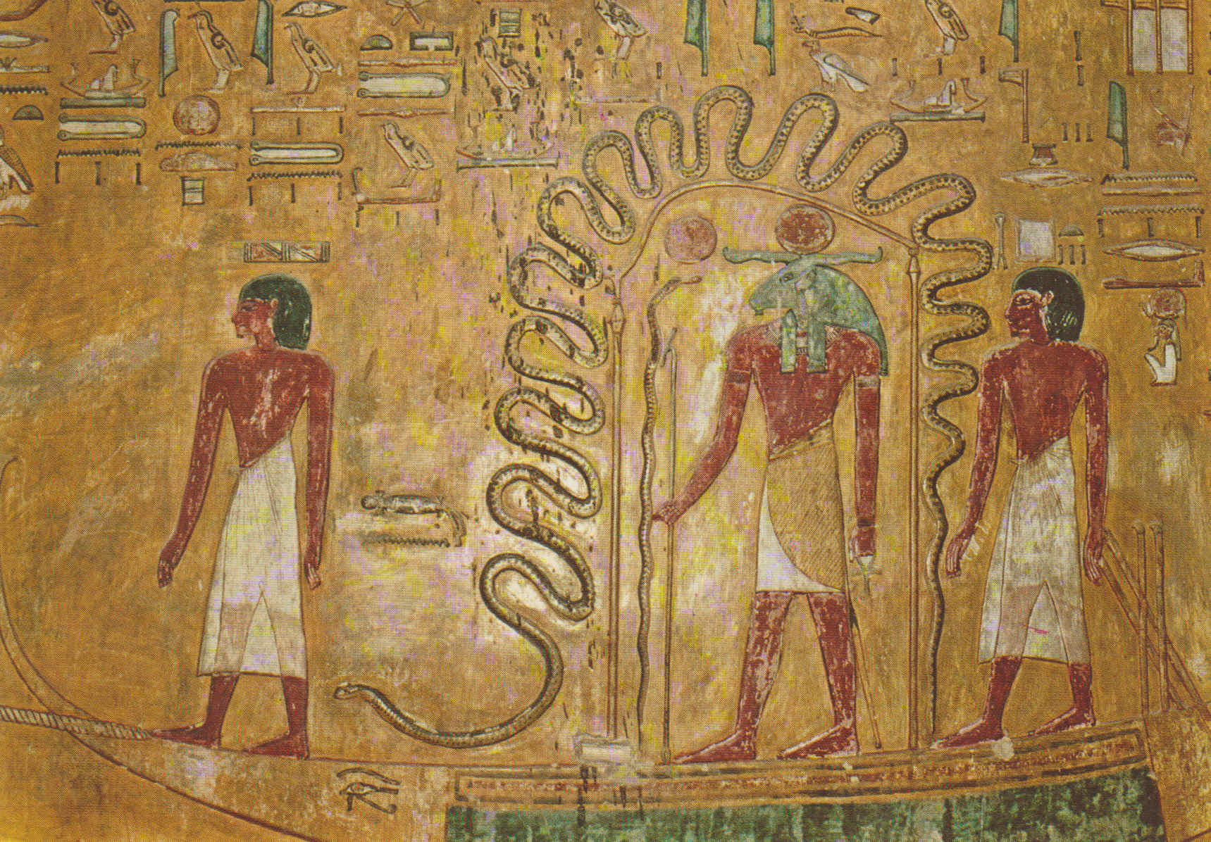 POSTAL 62582 : Valle de los reyes. Tumba de el Rey Ramses I.La corteza de ra arrastrada al inframundo. Thebes . Egipto
