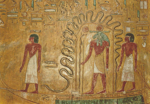 POSTAL 62582 : Valle de los reyes. Tumba de el Rey Ramses I.La corteza de ra arrastrada al inframundo. Thebes . Egipto