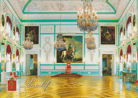 POSTAL 62652 : El palacio grande. Sala del Trono. Peterchof. Rusia