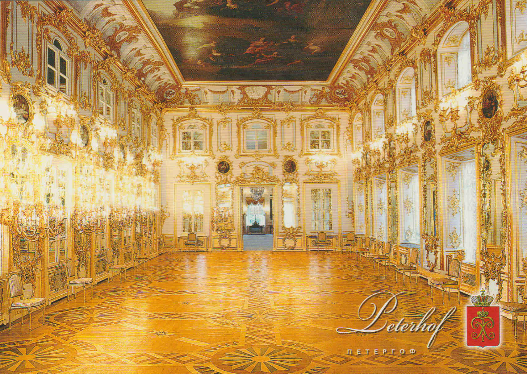 POSTAL 62654 : El palacio grande. Sala de Bailes. Peterhof. Rusia