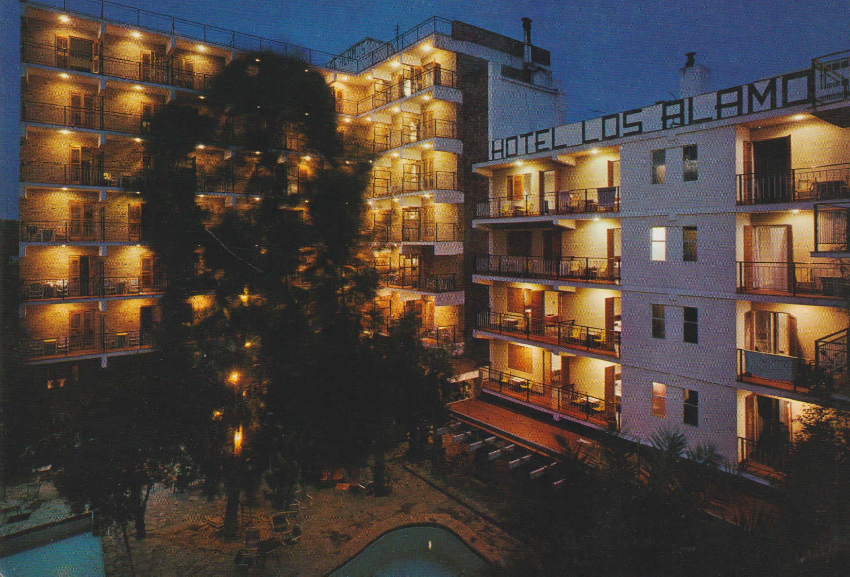 POSTAL 62706 : Benidorm. Hote los Alamos. Piscina Vista Nocturna. España