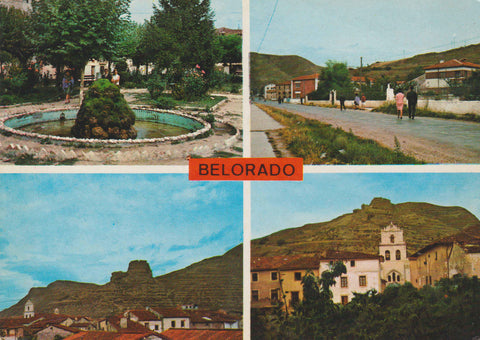 POSTAL 62788 : Belorado. Burgos. Paseo de la Florida. Entrada belorado.Castillo de los Moros. Fachada de Sta. la mayoy España