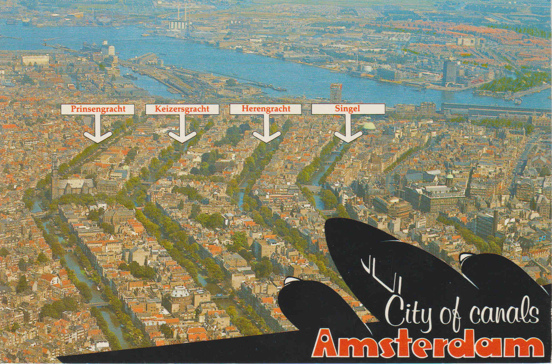POSTAL 62816 : Amsterdam. Vista aerea del centro de amsterdam. Holanda