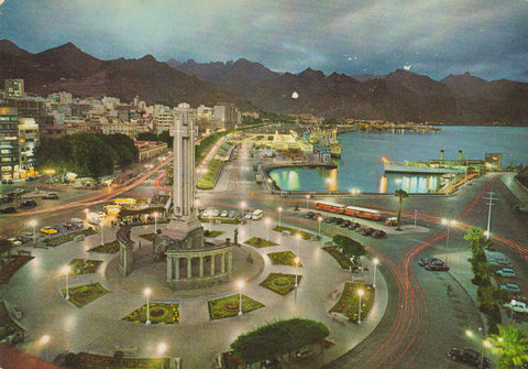 POSTAL 62862 : Santa Cruz de Tenerife. Plaza de España nocturna. España