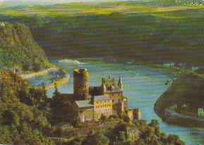 POSTAL 62900 : El Rin el castillo de Katz y el Loreley.Alemania