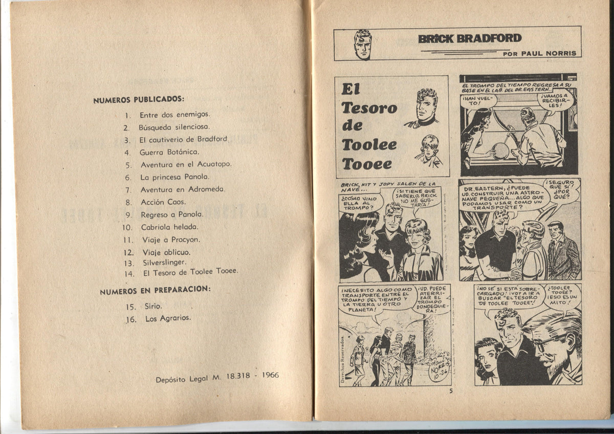 Heroes Modernos serie Brick Bradford numero 14: El tesoro de Toolee Tooee