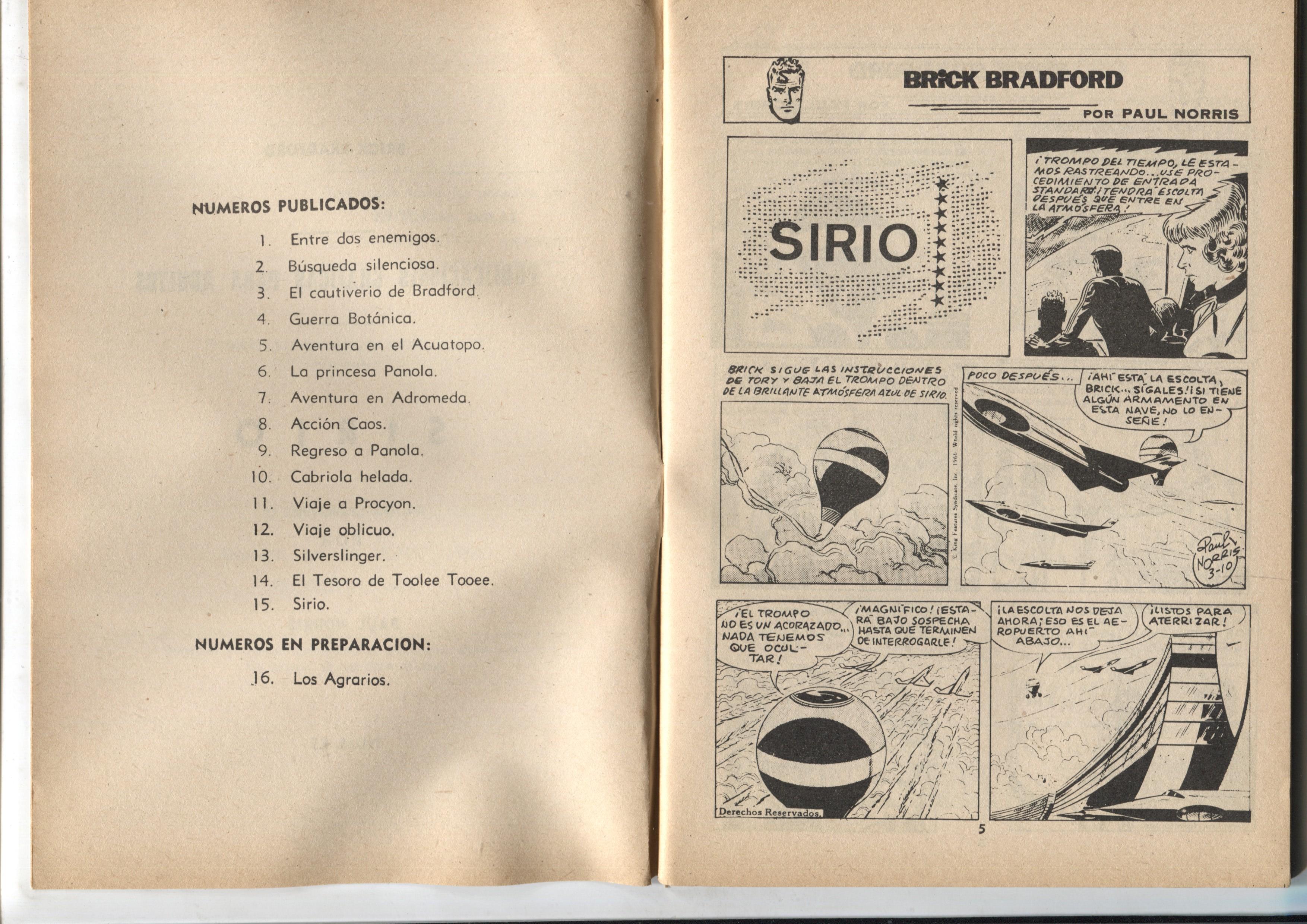 Heroes Modernos serie Brick Bradford numero 15: Sirio