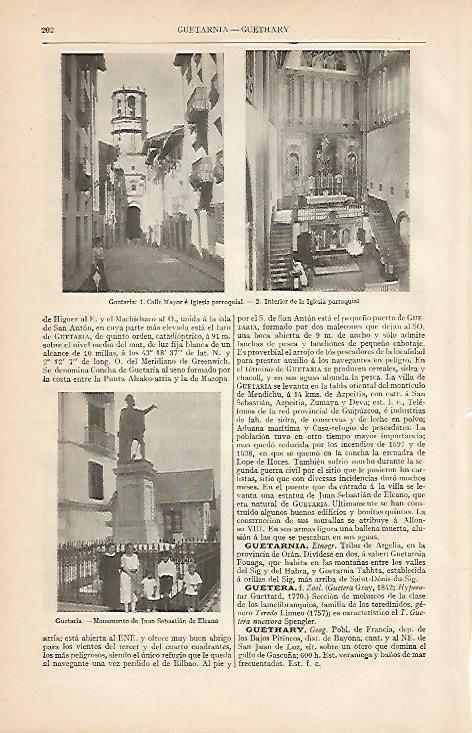 LAMINA ESPASA 486: Vistas de Guetaria Guipuzcoa