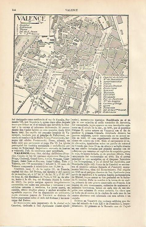 LAMINA ESPASA 4707: Plano de Valence Francia