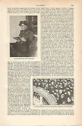 LAMINA ESPASA 4830: Joven leyendo por Vallotton