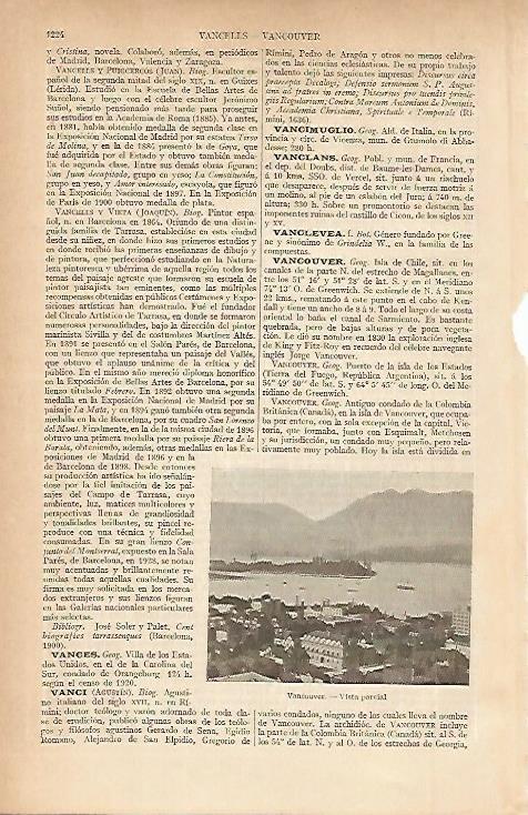 LAMINA ESPASA 4856: Vista parcial de Vancouver Chile